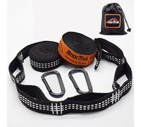 Anortrek Heavy-Duty Hammock Straps for Trees (226kg/Sling) - Set of Two 2.5m Long, with 5+1 Adjustable Loops & 2 Carabiners | Essential Hammock Accessories (2.5M with 2 D-Ring Carabiners)