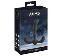 Anos Flexible Prostate Stimulator with 3 Motors Anal Plug Black 13.0 cm