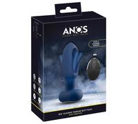 Anos Flickering Tongue Butt Plug Anal Vibrator Blue 14.1 cm