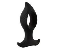 Anos RC Butt Plug with a Hole Vibrator Black/Silver 12 cm