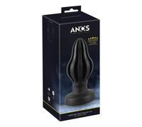 ANOS - ribbed soft anal plug - 7cm (black)