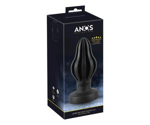 ANOS - ribbed soft anal plug - 7cm (black)