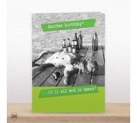 Another Birthday?... It'll All End In Beers! - Funny Card
