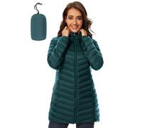 ANOTHER CHOICE Women Puffer Jacket Hooded Warm Lightweight Packable Quilted Puffer Coat Outwear, Dark Green, Medium