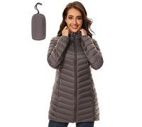 ANOTHER CHOICE Women Puffer Jacket Hooded Warm Lightweight Packable Quilted Puffer Coat Outwear, Tan, XXL