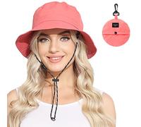 ANOTHER CHOICE Women's Packable Waterproof Bucket Hat Men UV Protection Sun Hat, Red (Watermelon), One Size