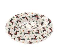 Another Christmas Dachshund Pattern Relieve Stress Pet Cat Bed fluffier Orthopedic Dog Bed for Medium Size Pets Supplies