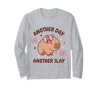 Another Day Another Slay Cute Capybara Lover Kawaii Amine Long Sleeve T-Shirt