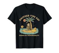 Another Fine Day Design Grim Reaper on Island with Rubber Duck T-Shirt