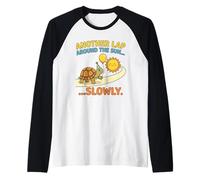 Another Lap Around The Sun Slowly Cute Box Turtle Party Hat Raglan Baseball Tee