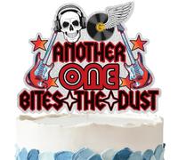 Another One Bites the Dust Birthday Cake Topper - another one bites the dust 1st birthday Decorations For Rocks Themed One Year Old Party Supplies Glitter