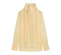 Another Tomorrow Bow Silk-organza Blouse - Beige - 44 (UK12 / M)