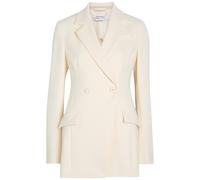 Another Tomorrow Double-breasted Fitted Jersey Blazer - White - 40 (UK8 / S)