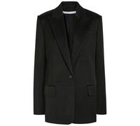 Another Tomorrow Oversized Twill Blazer - Black - 44 (UK12 / M)