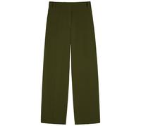 Another Tomorrow Wide-leg Stretch-wool Trousers - Dark Green - 40 (UK8 / S)