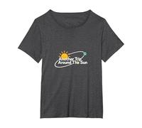 Another Trip Around The Sun Birthday Gift for Men T-Shirt, Women's Plus, Dark Heather Grey, 1X