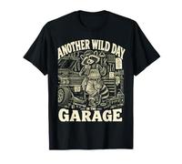 Another Wild Day in the Garage Raccoon Mechanic Automotive T-Shirt