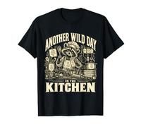 Another Wild Day in the Kitchen Raccoon Cooking Chef Foodie Value Graphic T-Shirt