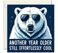 Another Year Older and Still Cool - Funny Birthday Card for Him - Polar Bear