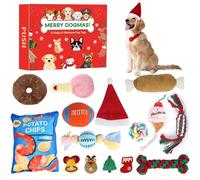 ANOTION 12 Days Interactive Dog Toys Set - Squeaky Outdoor Indoor Toys for Puppies - Perfect Valentine's, Birthday, Mother's Day Gift for Dog Lovers, Mums and Dads