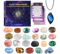 ANOTION Crystal Advent Calendar 2025, 24 Days Christmas Countdown Gemstones Natural Chakra Healing Stones Spiritual Gifts for Women, Novelty Minerals Fossils Beauty Kit for Adult Teens Boys Girls