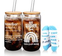 ANOTION Teacher Gifts - Teacher Tumbler and Sock Teacher Appreciation Gifts for Women Teacher Thank You Gifts First Day of School Teacher Gift Teacher Retirement Gifts New Teacher Gift