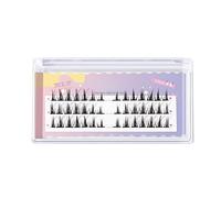 Anoudon DIY Faux Eyelash Extension Kit, 42 Cluster Eyelashes, False Eyelashes, Self-Adhesive, Thick, Natural, Individual Clusters, Segmented Grafting Eyelashes