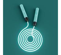 Anoudon Light Up Skipping Rope for Kids Develop Kids Sports Interest Men Women Fitness Exercise Cool LED Light Rope Adjustable Skipping Rope (Battery Not Included). (Green)