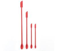 Anoudon Mini Silicone Spatula Reusable Small Rubber Makeup Long Spoon for Kitchen Cosmetic Lotion Resin Handmade Palette Set of 4