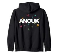 Anouk - Beautiful Name with Butterlfies Zip Hoodie
