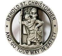ANOWVI Saint Christopher Medal for Car, Visor Clips for Cars, St Christopher Medal for Car Visor, Gift for Drivers, Car Travel Accessories for Long Trips Families, Friends