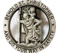 ANOWVI Saint Christopher Medal for Car, Visor Clips for Cars, St Christopher Medal for Car Visor, Gift for Drivers, Car Travel Accessories for Long Trips Families, Friends