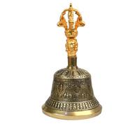 ANP Brass Singing Tibetan Bell With Dorje Handle For Puja, Meditation & Spiritual Healing (18 cm)(525gm weight) (Large size)
