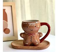 ANPIOX Gingerbread Coffee MuGingerbread Man Mug,Unique Shaped Christmas Mugs, Cartoon Cute Ceramic Cup for Tea Coffee Mugs, Funny Gifts for Family Friends,1pcs