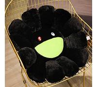 ANPIOX Sunflower Flower Plush Pillow,Cute Rainbow Smiley Face Pillow,Super Soft Flower Seat Cushion for Chair Sofa Bed Home Decor Plush Pillows,Black,15.7"/40cm
