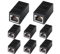 ANPKEC RJ45 Coupler, Ethernet Coupler, Ethernet Network Cable in line Coupler for Cat7/Cat6/Cat5e/Cat5, Ethernet Network Cable Extender Female to Female 8pcs Black