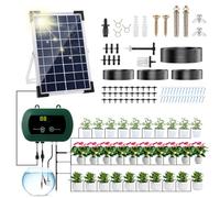 Anpress Automatic Watering System 5W Solar Micro Drip Kit with 30 Pots and 10 Timing Modes for Balcony, Plant Bed, and Greenhouse