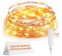 Anpro Fairy Lights,100 LED USB Christmas Lights with 8 Light | 10m Meters with Built-in Battery and USB Power Supply,Indoor Lighting,Bedroom,Wedding Decor for Party