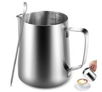 Anpro Milk Jug 400 ml/14 oz,304 Stainless Steel Milk Pitcher, Milk Frothing Jug for Making Coffee Cappuccino