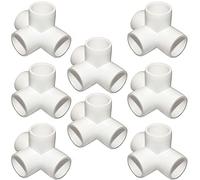 ANPTGHT 1/2Inch Tee PVC Fitting 4 Way Elbow Connector, Furniture Grade 90 Degree Elbow Side Outlet, Corner Fittings for Building Furniture Greenhouse Shed Pipe Fittings Tent Connection (Pack of 8)