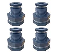 ANPTGHT NPT 1/2" PVC Bulkhead Fitting, Female Plastic Water Tank Connector Adapter Fitting with Plugs for Outdoor Rain,Barrel Garden Hose Adapter Spigot kit,Water Tank,Drain Bucket (Set of 4)