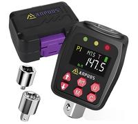 ANPUDS 1/2" Digital Torque Adapter, 7.4-147.5 Ft-lb/10-200 Nm, Digital Torque Wrench Converter with ±1% Accuracy, Preset Value, Data Storage, Buzzer & LED Indicators, 3/8'' & 1/4'' Adapters for Car
