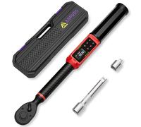 ANPUDS Digital Torque Wrench 3/8 Drive, Carbon Fiber Tube, 1.5-99.6Ft.lb/2-135Nm, ±1% Accuracy, Electric Torque Wrench Set with 3/8" to 1/2" Adapter, 125mm Extension Bar for Bike & Motorcycle