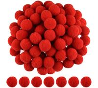 ANPUNAT 200 Pcs Craft Pom Poms 1 Inch Felt Balls for Kids DIY Art Creative Crafts Projects and Decoration(Red)