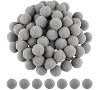 ANPUNAT 200 Pcs Craft Pom Poms 1 Inch Felt Balls for Kids DIY Art Creative Crafts Projects and Decoration(Light Grey)