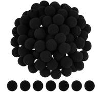 ANPUNAT 200 Pcs Craft Pom Poms 1 Inch Felt Balls for Kids DIY Art Creative Crafts Projects and Decoration(Black)