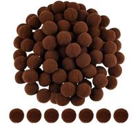 ANPUNAT 200 Pcs Craft Pom Poms 1 Inch Felt Balls for Kids DIY Art Creative Crafts Projects and Decoration(Light Brown)
