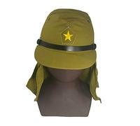 ANQIAO Repro WWII WW2 Japanese Solider Hat and Flap Neck Cover Cap 59 CM Dark Grey