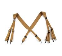ANQIAO WW2 Repro Us Army M36 Suspenders Combat X Strap Webbing Canvas, Khaki, L
