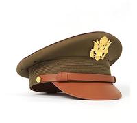 ANQIAO WW2 US Officer Visor Hat Crusher Wool Cap WWII Airborne (7 1/8)
